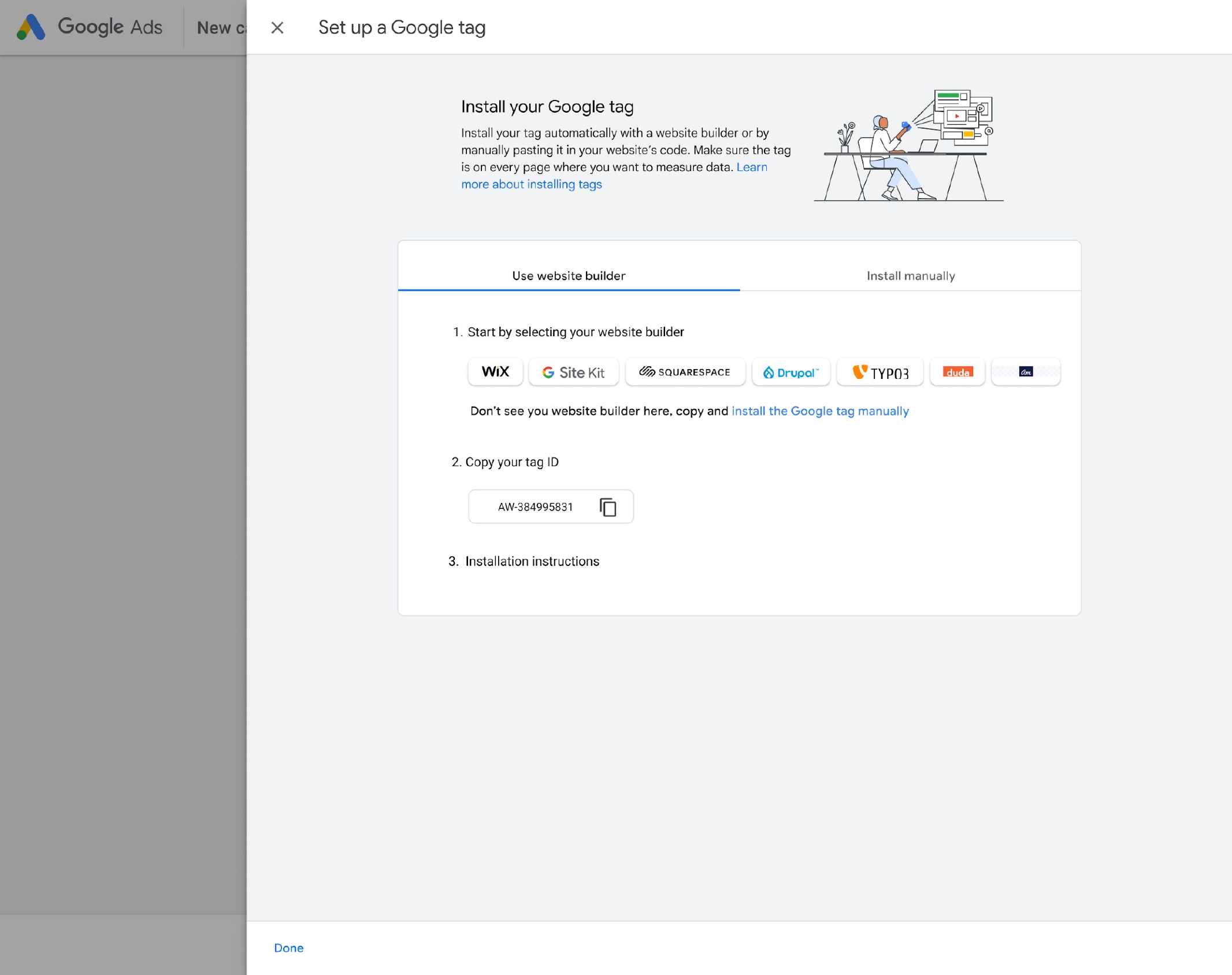 Google Ads — Set up the Google tag (2)