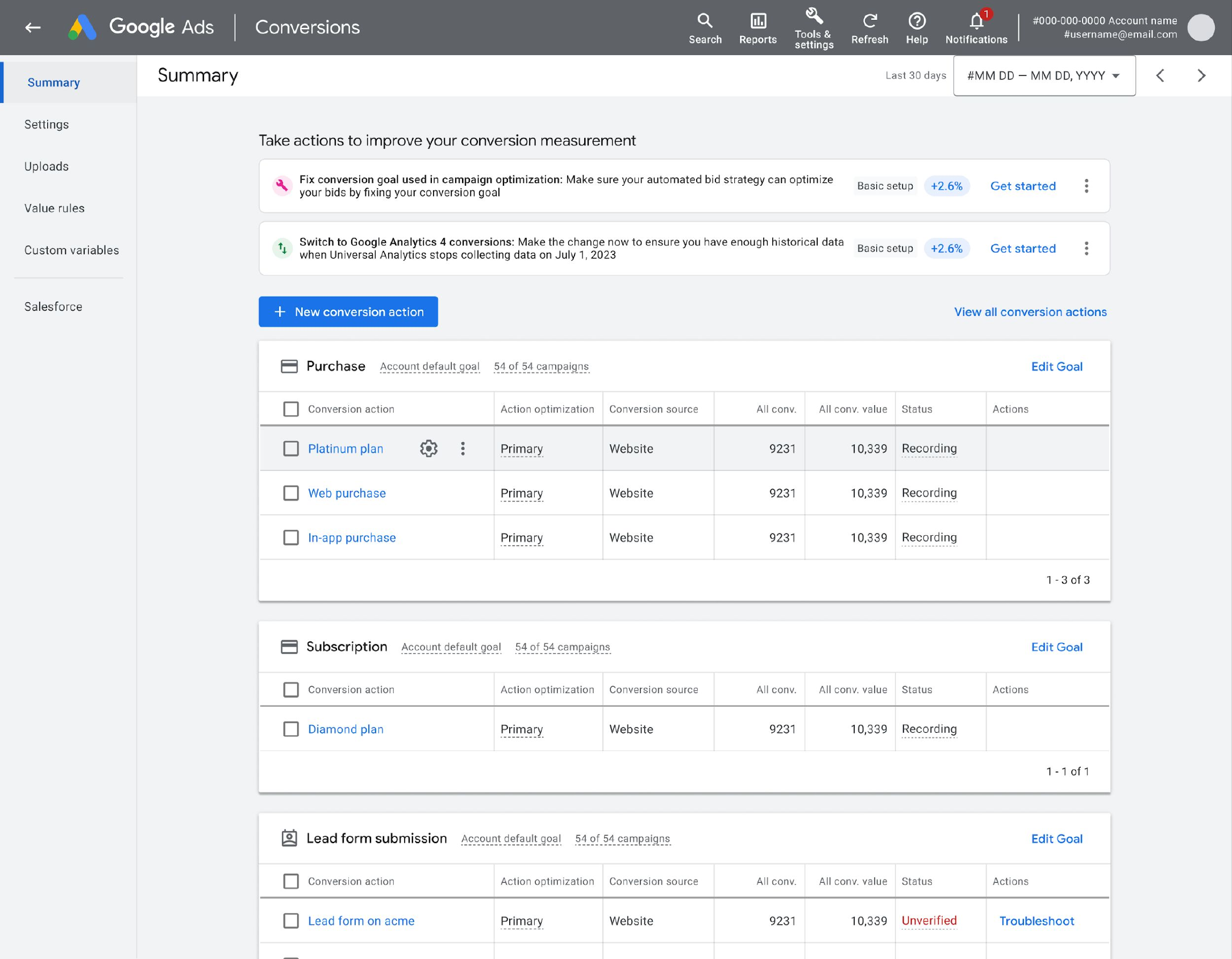 Google Ads — Updating goals after launch (2)