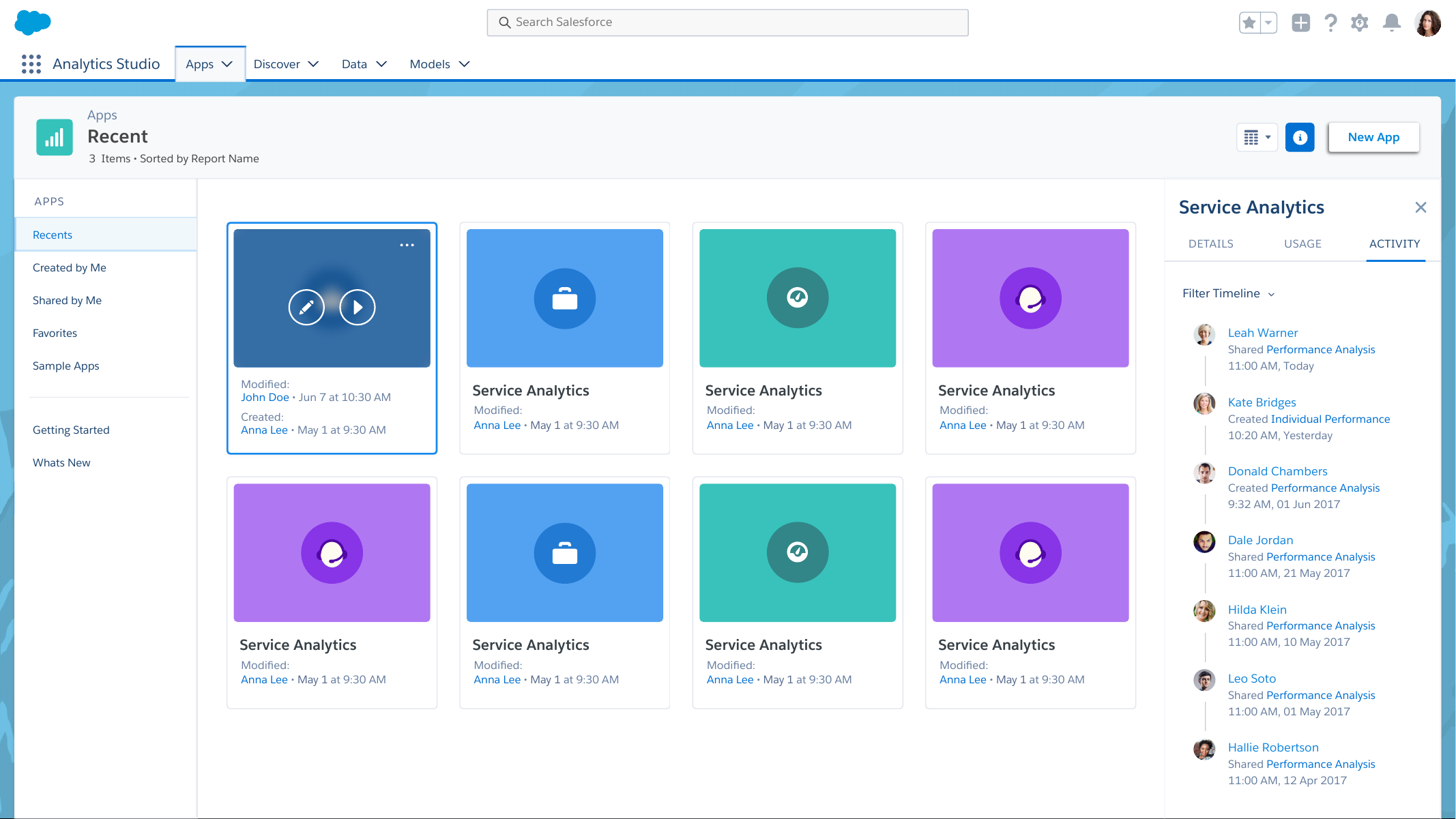 Salesforce Einstein Analytics — App Studio — App Home (3)