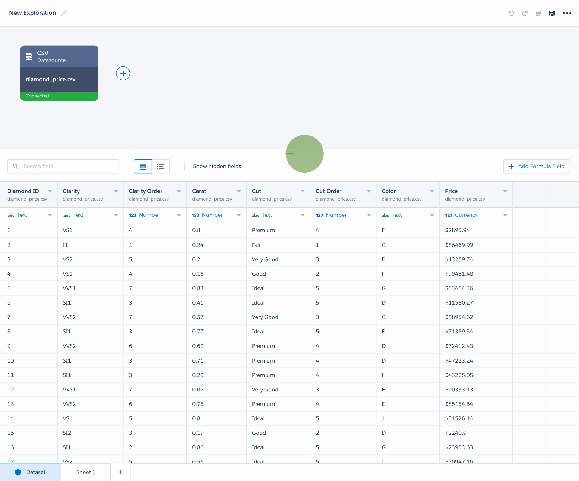 Salesforce Einstein Analytics — Data Explorer — Connect & prepare (2)